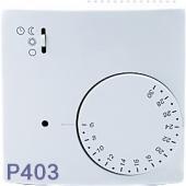 P303, P403 bezdrátový pokojový termostat - Tyto bezdrátové pokojové termostaty odečítají teplotu v místnosti a vysílají signál do přijímače.P303 a P403 - ruční ovládání na fixní teplotu.
