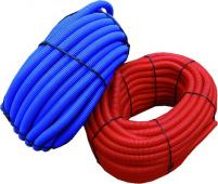 Ochranná vrapovaná trubka - Navléká se na trubky při průchodu z jedné topné sekce do druhé nebo k odizolování části potrubí. K dodání v modré nebo červené barvě.